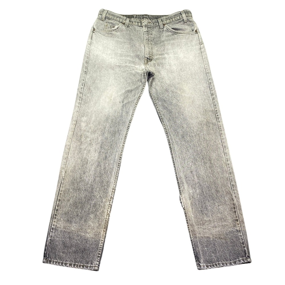 Vintage Levis 505 Orange Tab Grey Distressed Jeans Mens 35x33 USA Grunge